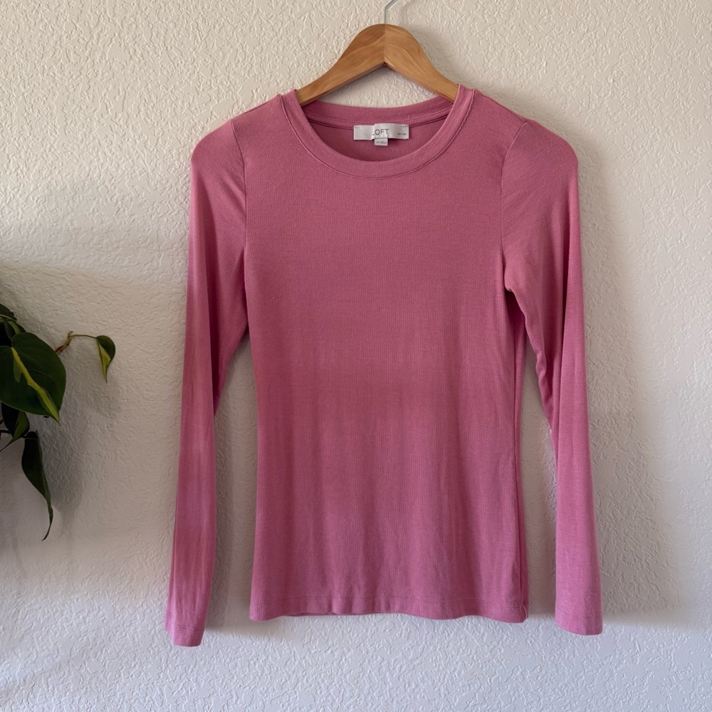LOFT Petite Long Sleeve Crew Neck Tee